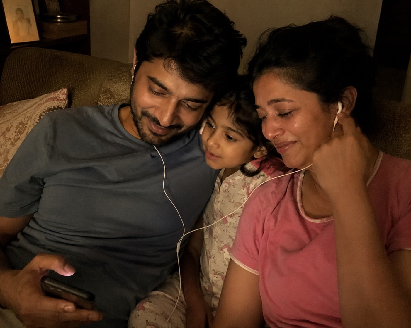 A family listening together